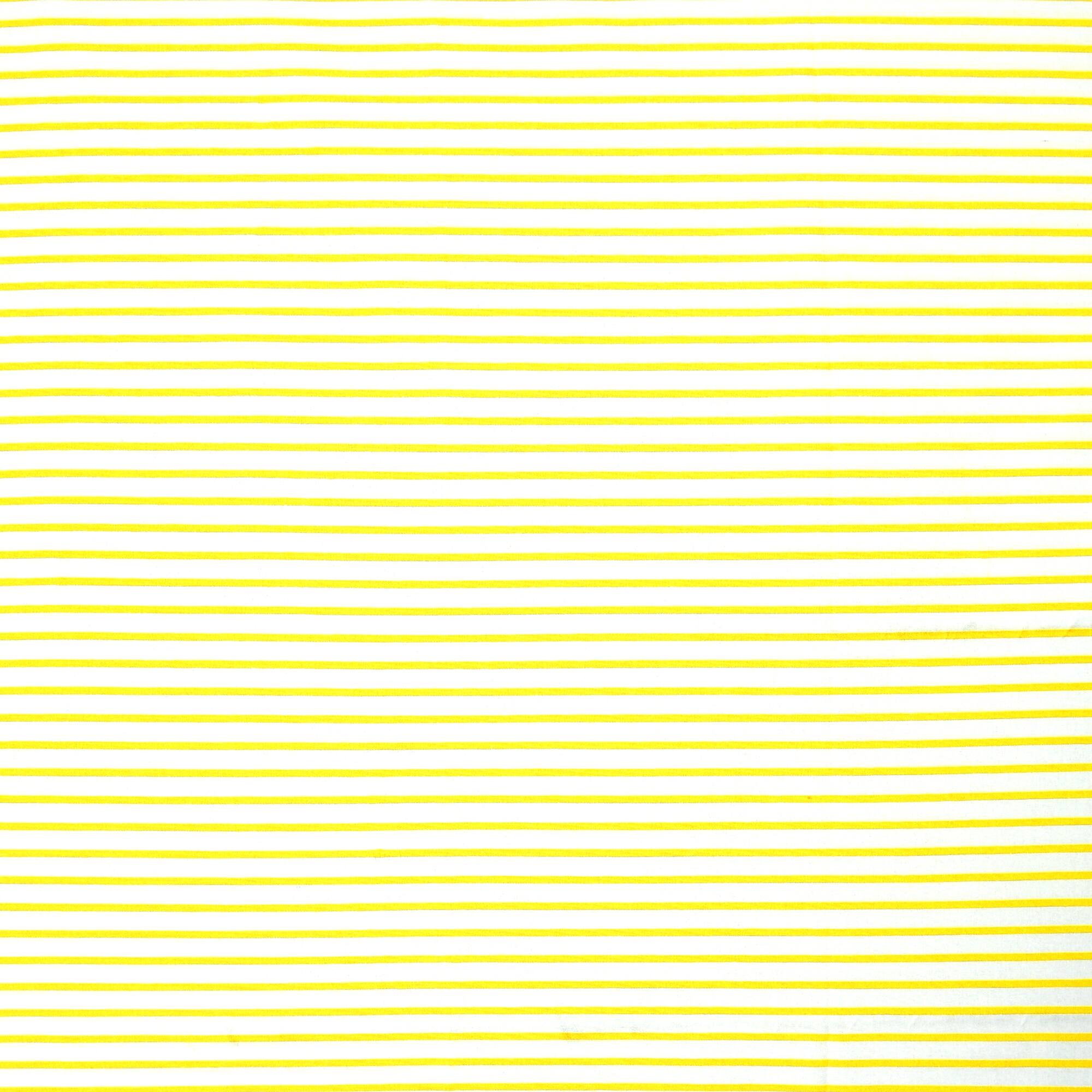 White & Yellow Stripes Cotton Fabric Mini Bolt by Loops & Threads®